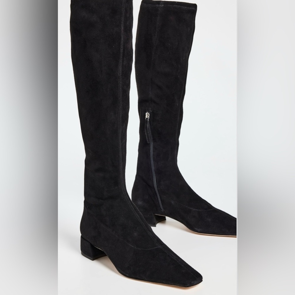 REFORMATION RAVEN BLACK SUEDE KNEE HIGH BOOTS 9.5